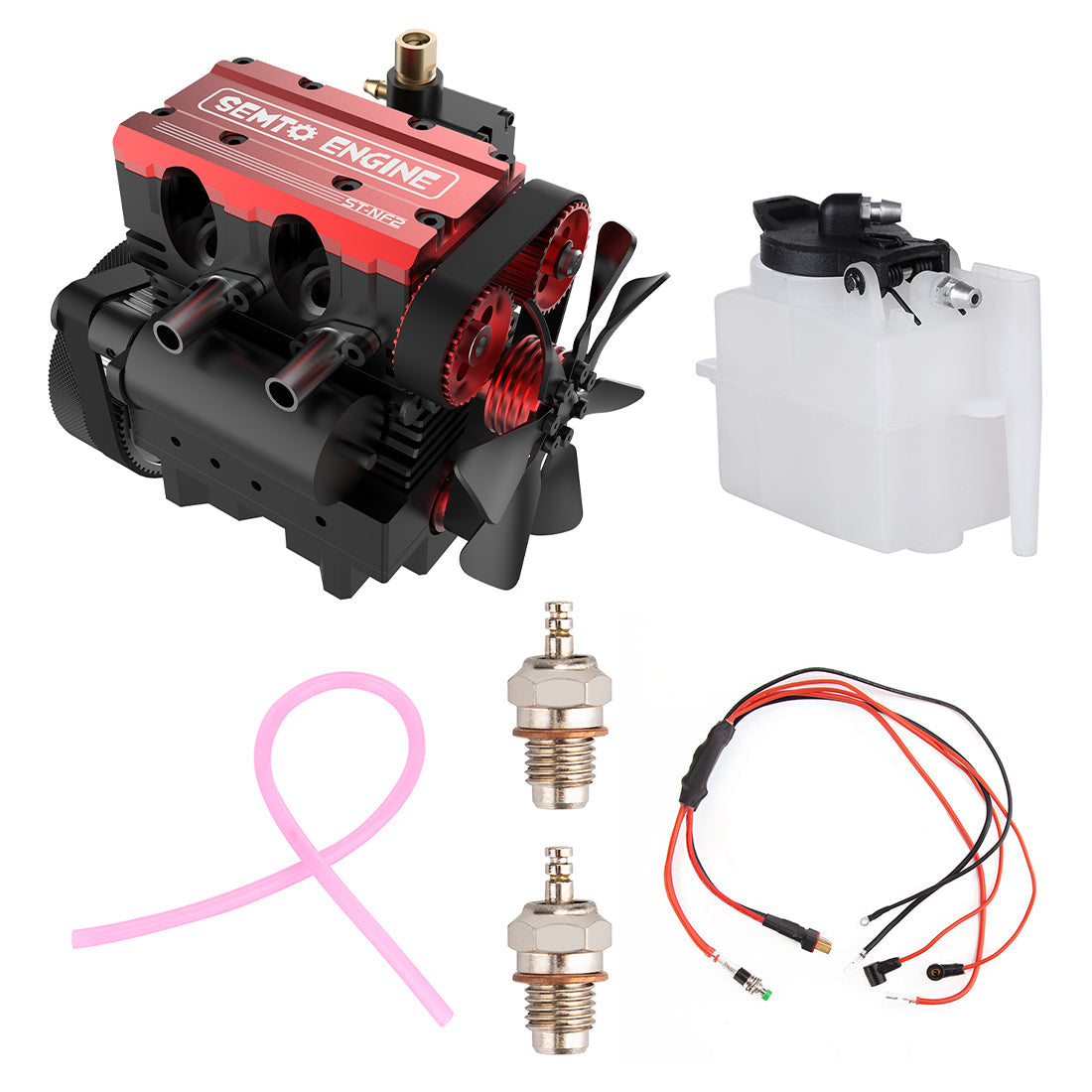 SEMTO ST-NF2 7.0cc Mini Inline Dual-Cylinder Four-Stroke Nitro Engine with Air Cooling Model Kit DIY Engine Diyengmod Двигатель и стартовый комплект