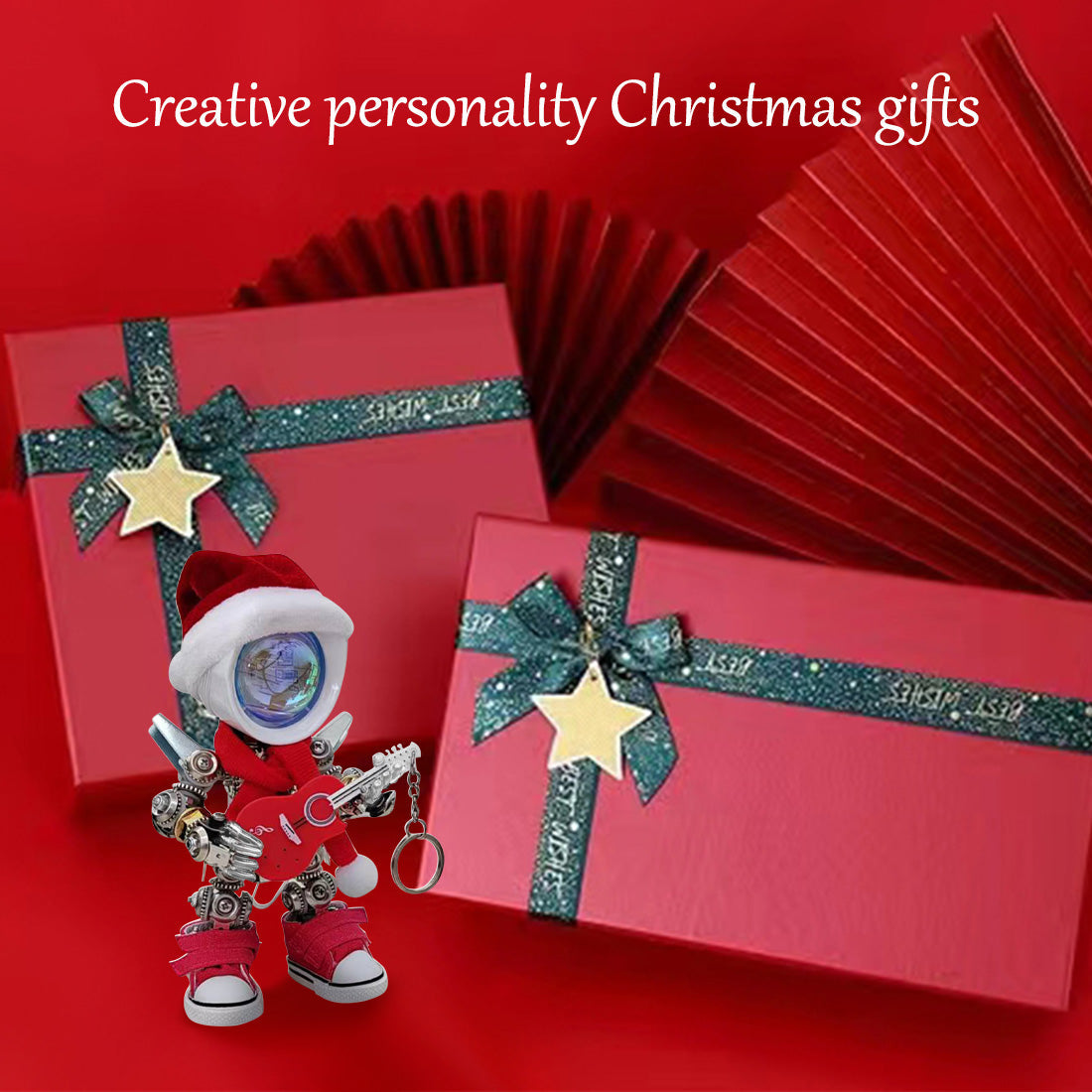 Christmas 3D Metal Mechanical Punk Guitarist Robot Ambient Lamp Assembly Kit - 366PCS for All Ages 3D Puzzle Model Kit Diyengmod