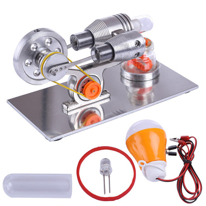 DIY Stirling Engine Kit with LED Light - Fun Educational Model for Science Experiments Stirling Engine with LED Diyengmod