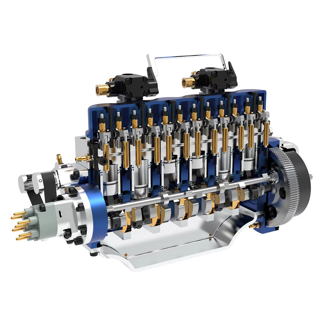 HOWIN L6-210 21cc Mini Inline Six-Cylinder Four-Stroke Water-Cooled Gasoline Engine Model Kit for DIY Enthusiasts DIY Engine Diyengmod