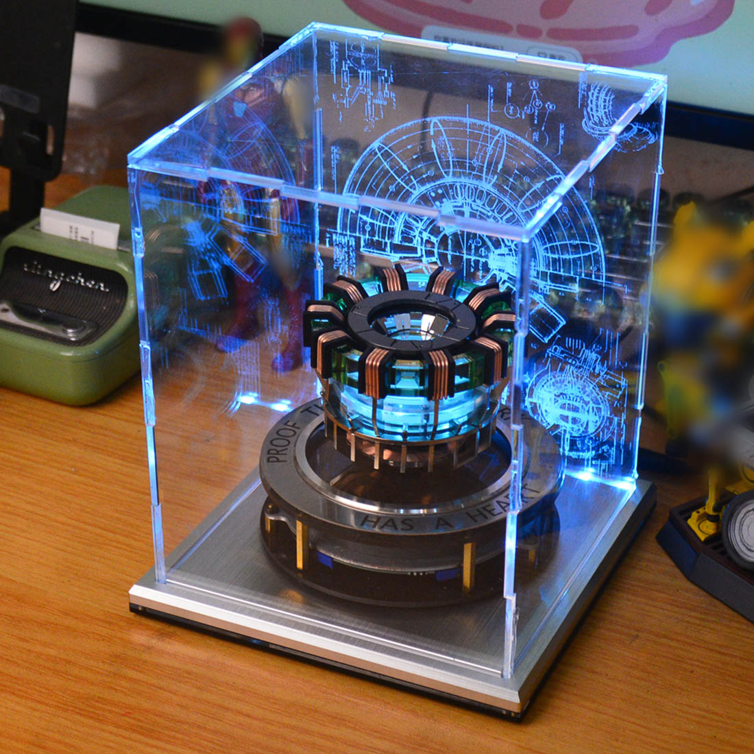 Magnetic Levitation MK1 Arc Reactor LED Desk Ornament - Floating & Rotating Tech Display Experiment Model Diyengmod