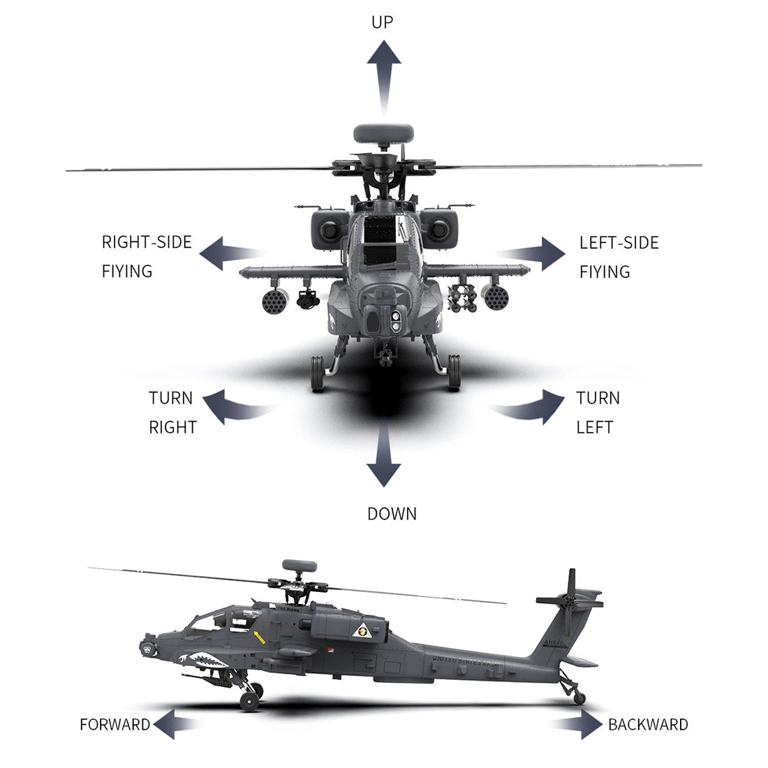 YU XIANG F11-S AH64 1/32 Scale Remote Control Apache Helicopter with GPS and 3D Stunt Capabilities RC Airplanes Diyengmod