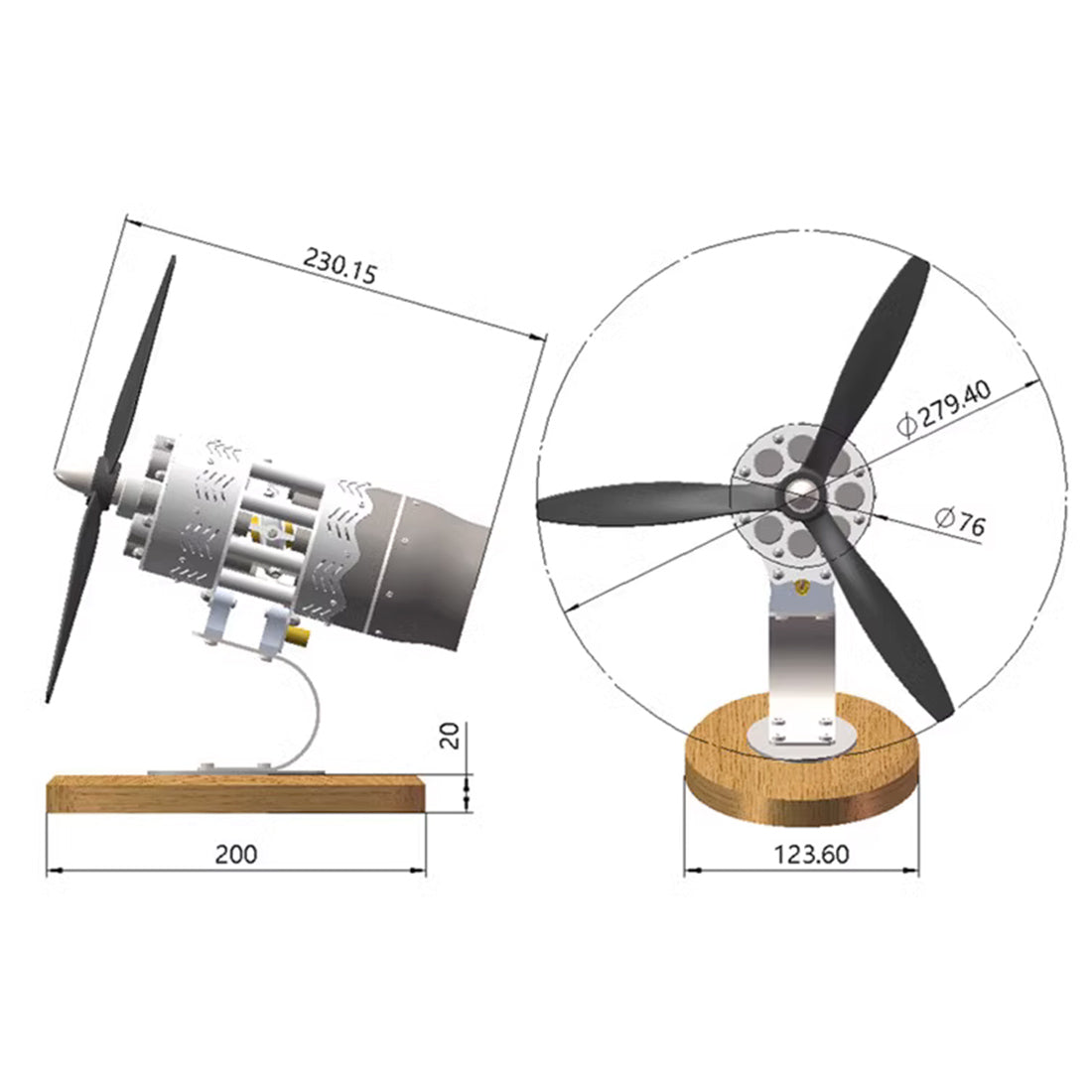 16-Cylinder Swash Plate Stirling Engine Mechanical Model - Unique Aircraft Art Toy Gift Engine Model Diyengmod