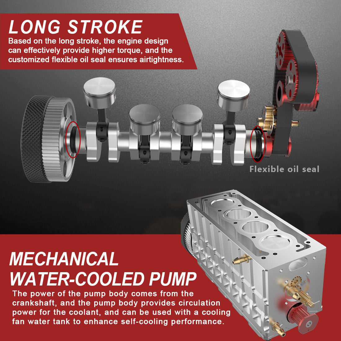 TOYAN FS-L400G 14cc Inline 4 Cylinder Four-Stroke Water-Cooled Gasoline Engine Model Kit - DIY Build Your Own Engine RC Engine Diyengmod