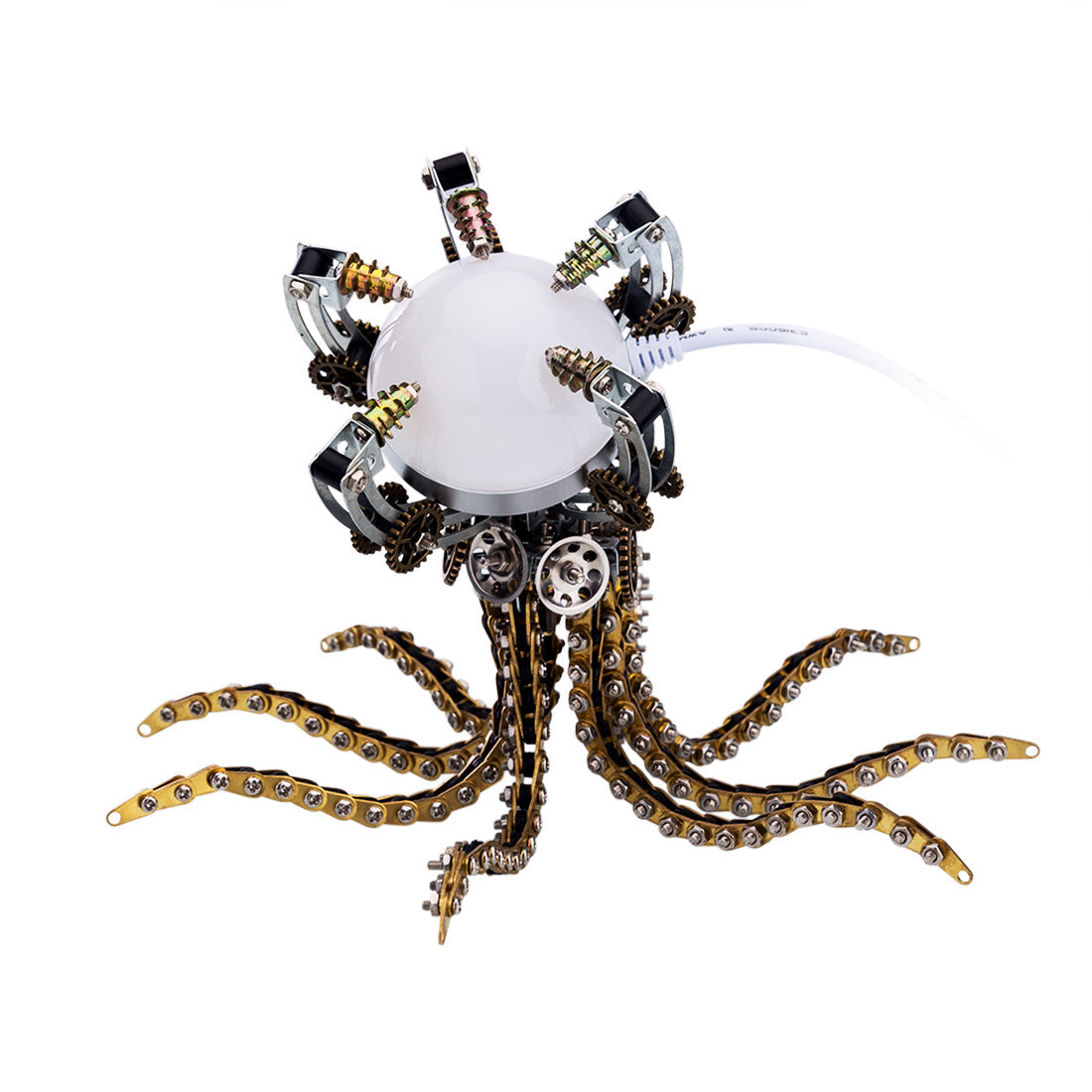 Steampunk Mechanical Octopus Desk Lamp Model DIY Craft Puzzle - 1060PCS Assembly Kit for Unique Home Decor and Creative Gifting 3D Puzzle Model Kit Diyengmod