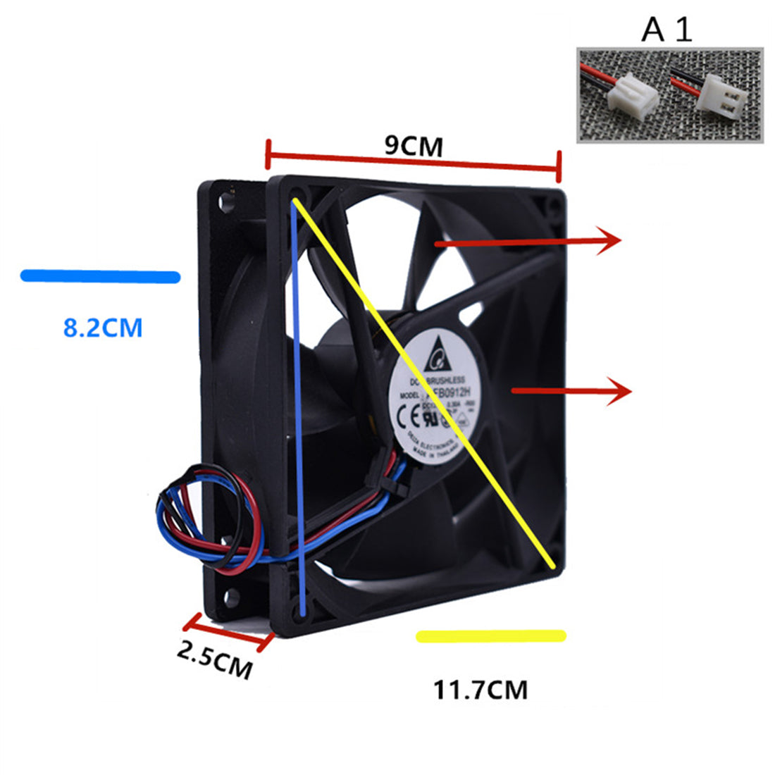 12V 6cm High-Performance Water Cooling Fan for CISON FL4-175 Engine Model - DIY Engineering Mods Accessories Diyengmod