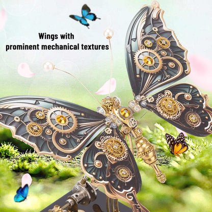 Dynamic Butterfly Metal Model Kit with Music Box - 3D DIY Mechanical Assembly 3D Puzzle Model Kit Diyengmod