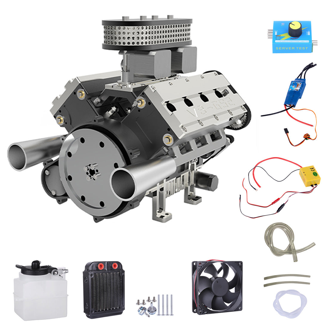 ENJOMOR GS-V8 78CC DOHC Gasoline V8 Engine Model with Starter Kit - DIY Engine Build RC Engine Diyengmod