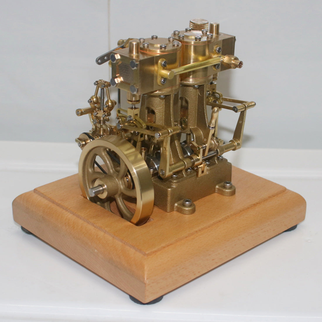 M30 Mini Retro Double-cylinder Steam Engine Model with Speed Reducer for Hobbyists Engine Models Diyengmod