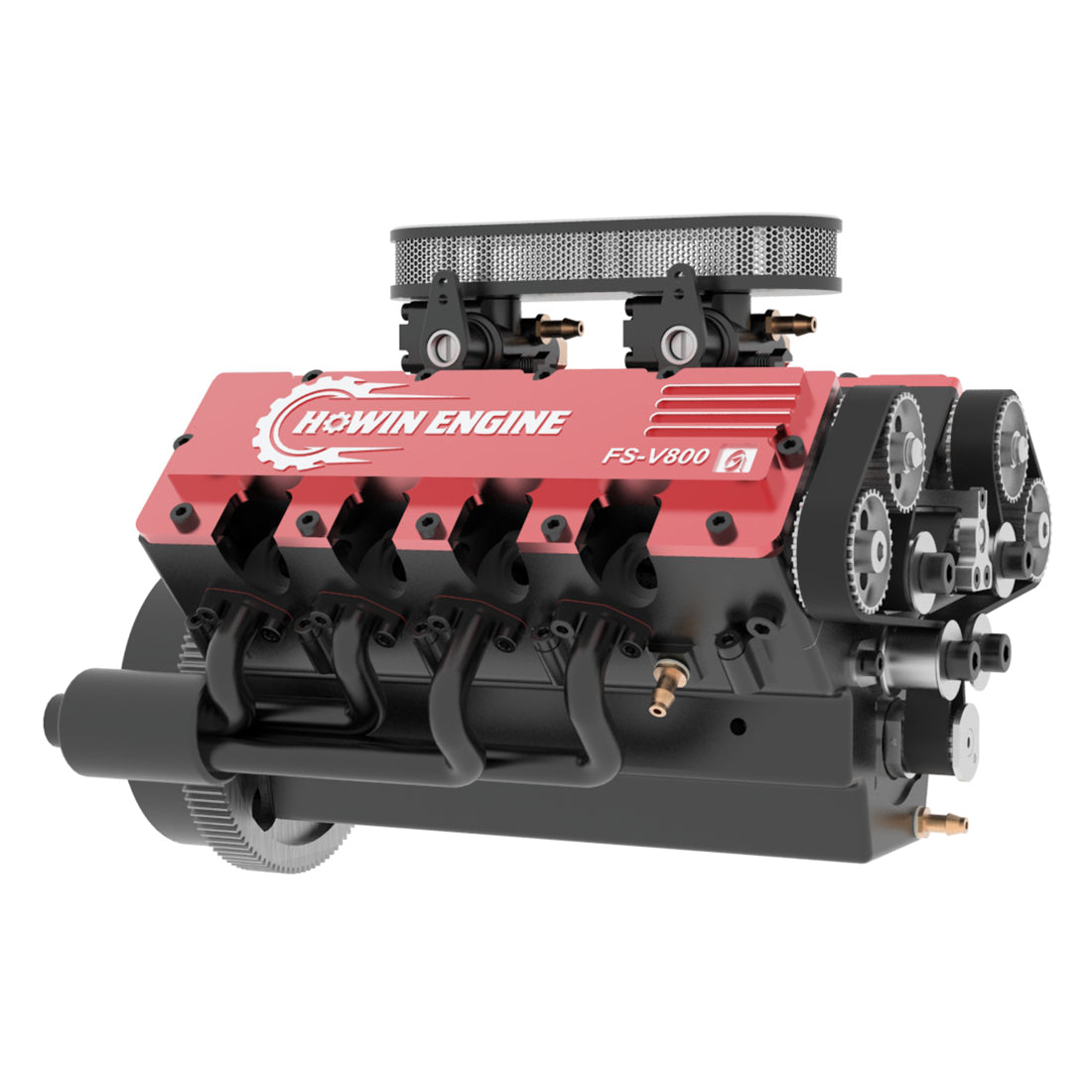 TOYAN & HOWIN FS-V800G 1/10 Scale V8 Gasoline Engine Kit with Starter - Build Your Own Functional V8 Engine Model RC Engine Diyengmod