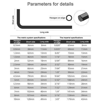 30-Piece Metric and Imperial Hex Key Wrench Set for DIY Projects - Precision Tool Kit Accessories Diyengmod