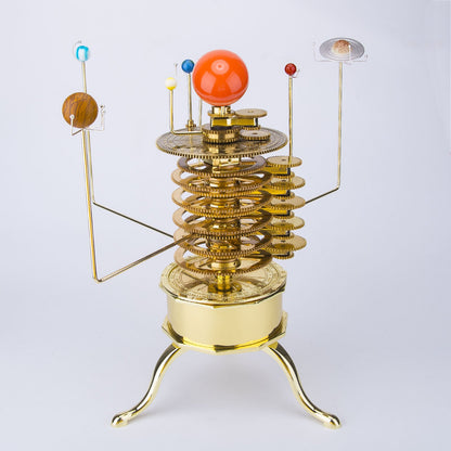 DIY Solar System Orrery Model Kit - 200-Piece Metal Planetarium Assembly Set 3D Puzzle Model Kit Diyengmod