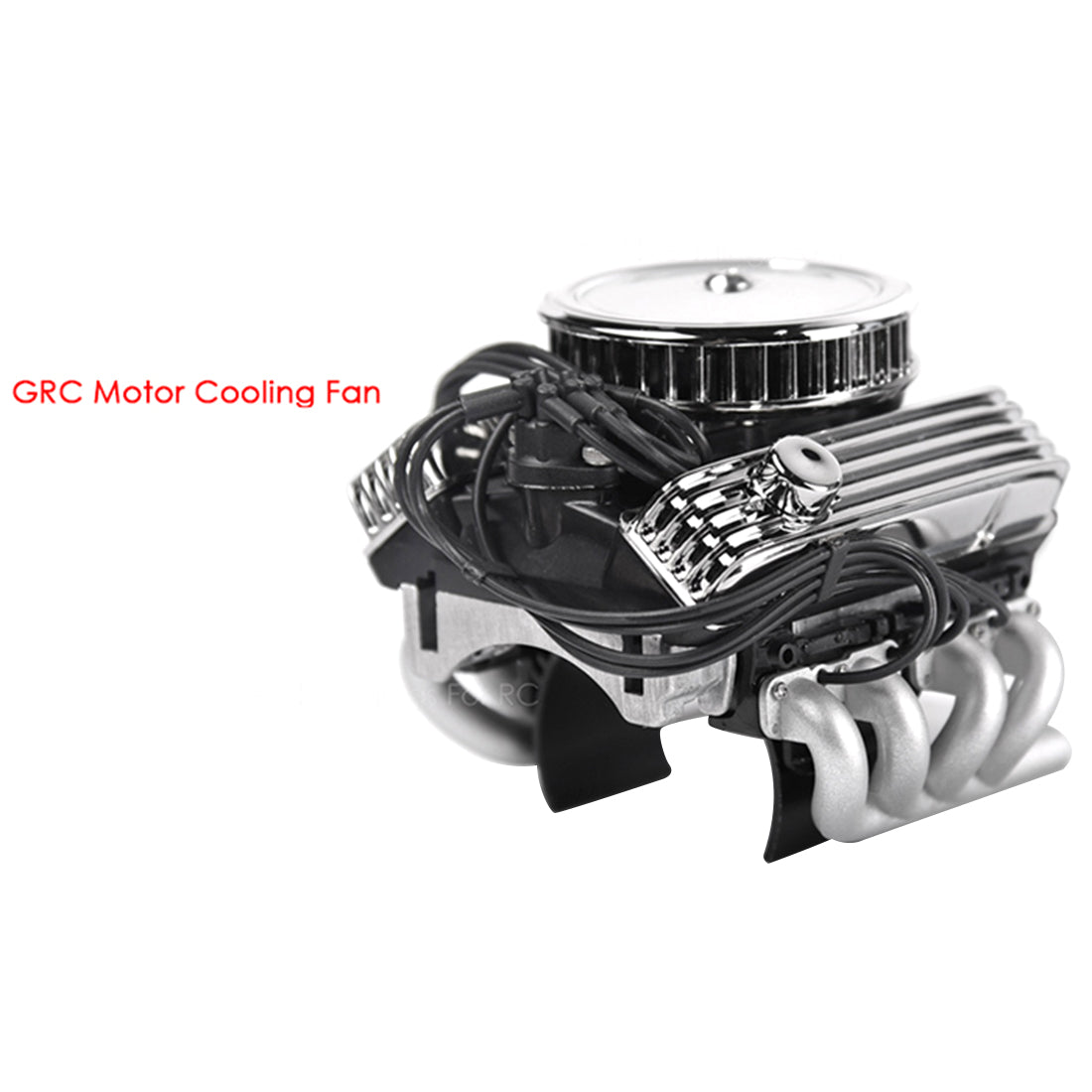 V8 Engine Hood Kit with Dual Fans for 1/10 RC Cars - GRC F82 Motor DIY Assembly Engine Models Diyengmod