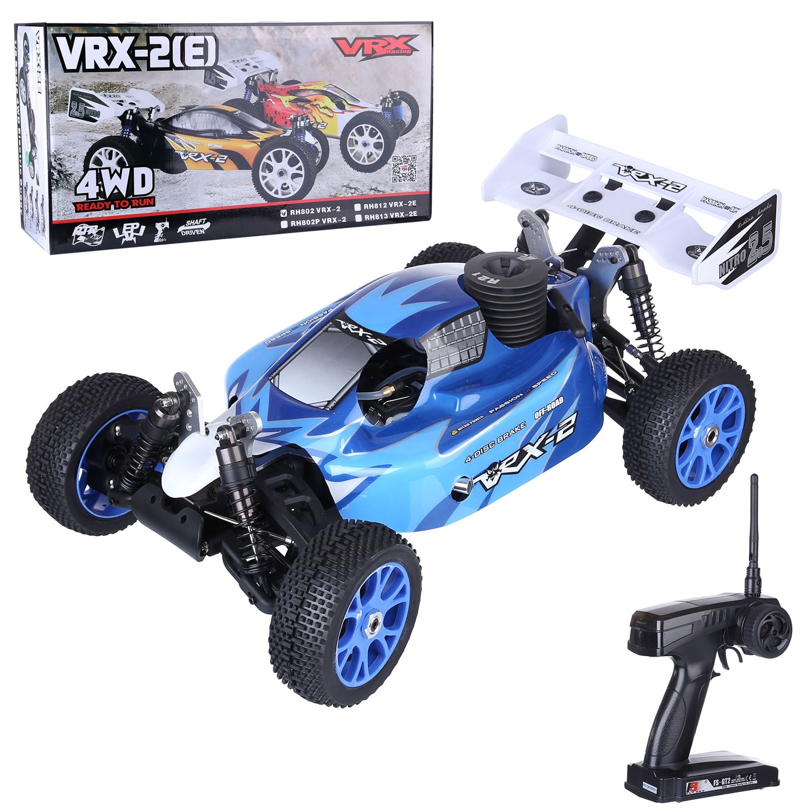 Nitro Powered 1/8 Scale 4WD Off-Road RC Buggy with High-Speed Performance and 2.4G Remote Control RC Car Diyengmod