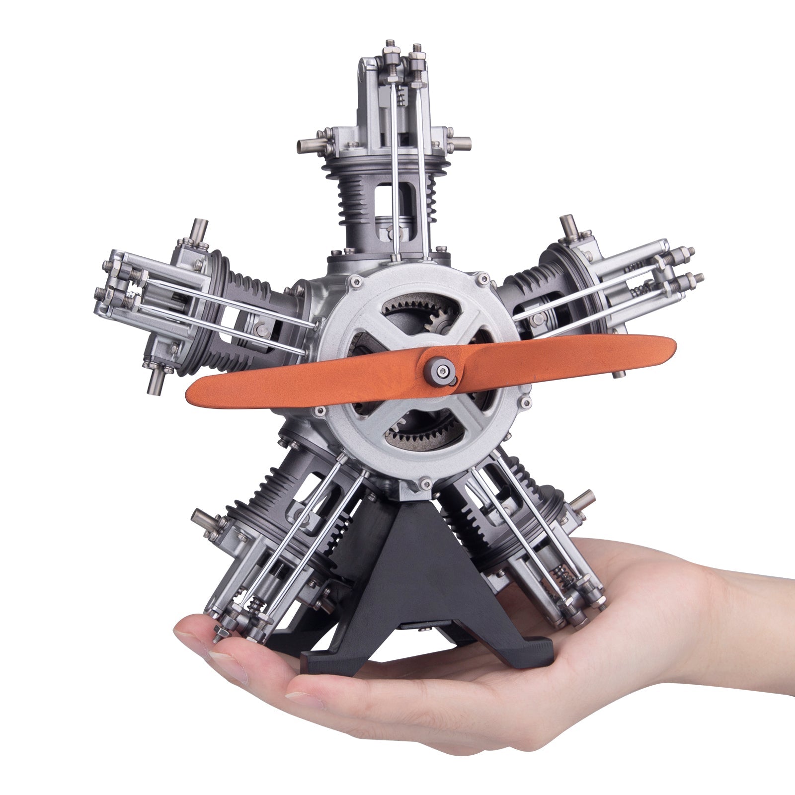 Build Your Own Functional 5 Cylinder Radial Engine Model Kit - TECHING 1:6 Scale Full Metal Engine Kit with 230+ Parts Engine Model Diyengmod