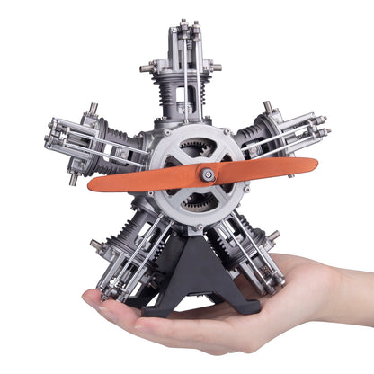 Build Your Own Functional 5 Cylinder Radial Engine Model Kit - TECHING 1:6 Scale Full Metal Engine Kit with 230+ Parts Engine Model Diyengmod