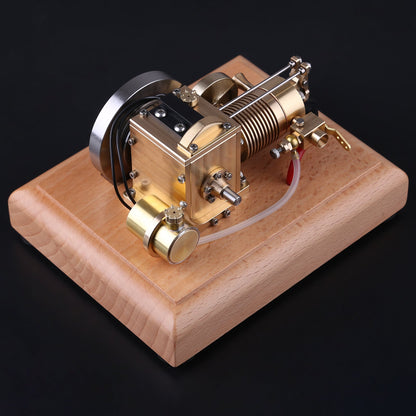 Mini 1.6cc Horizontal Air-Cooled 4-Stroke Gasoline Engine Model with Wooden Base Engine Models Diyengmod