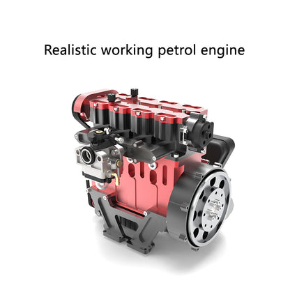 ENJOMOR GS-L4 36cc DOHC Inline 4 Cylinder Gasoline Engine Model - High-Speed Water-Cooled RC Engine Up to 12,000 RPM Engine Models Diyengmod