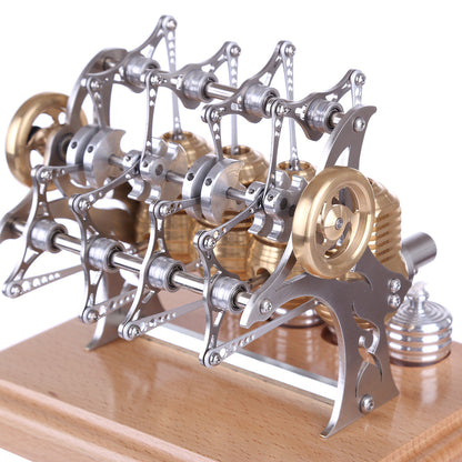 Precision Assembled All-Metal Four-Cylinder Stirling Engine Model Stirling Engine Diyengmod