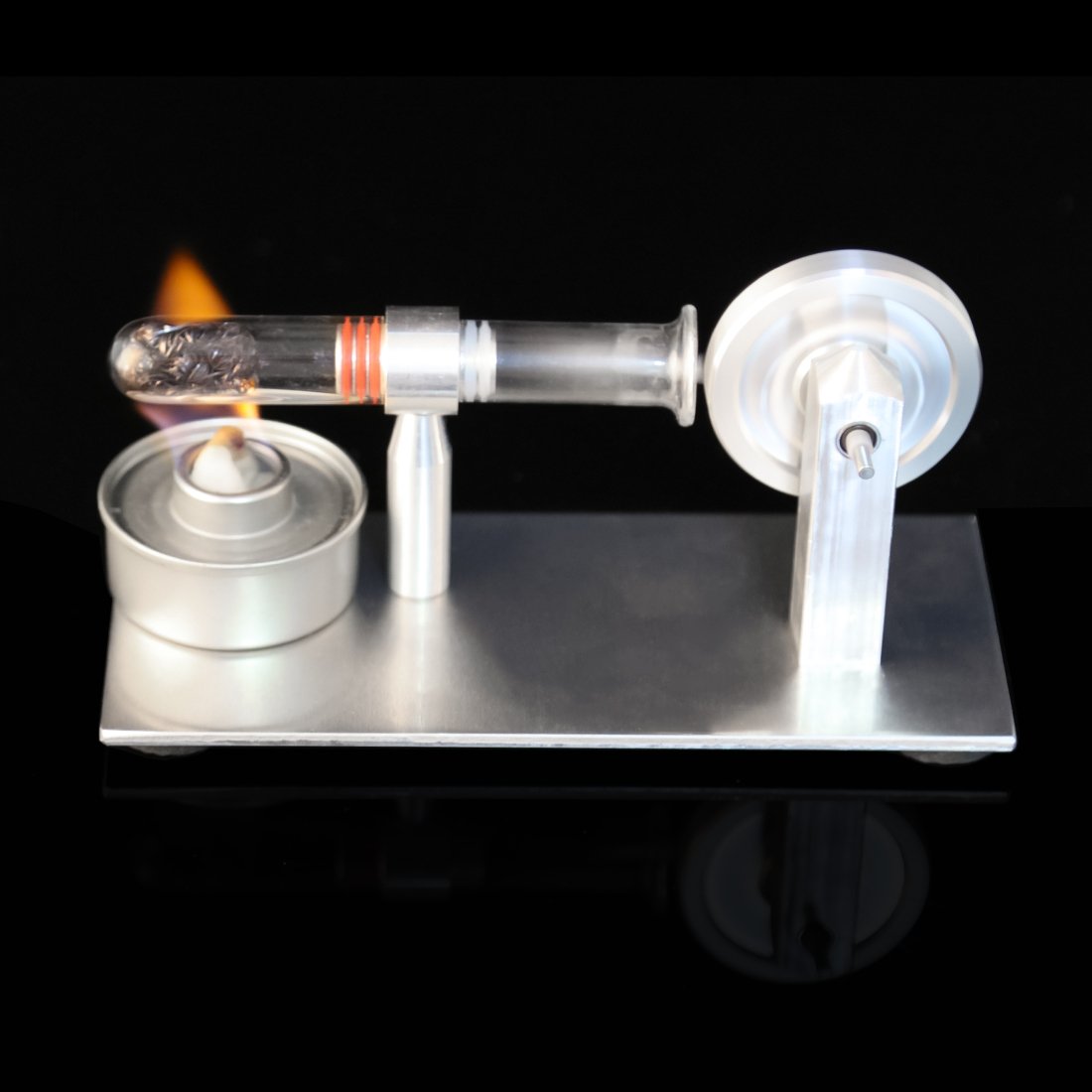 Educational Mini Hot Air Stirling Engine Model - Single Cylinder Motor for STEM Learning Single Cylinder Stirling Engine Diyengmod