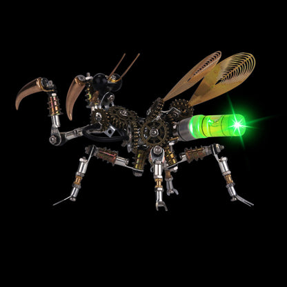 DIY 3D Metal Mantis Model Kit with Glow-in-the-Dark Features and Night Light - 300+ Pieces 3D Puzzle Model Kit Diyengmod