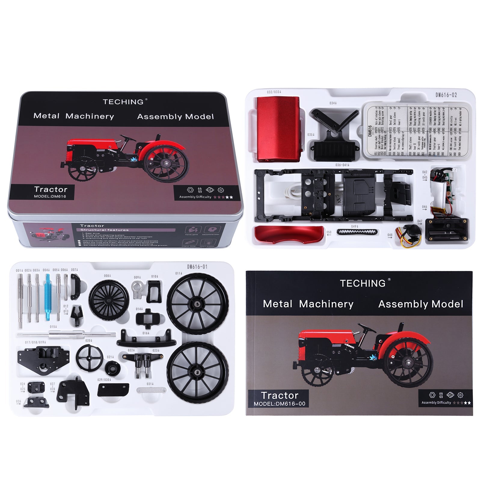 Retro Electric Car Engine Assembly Kit - DIY Engineering Experience (249Pcs) DIY Engine Diyengmod