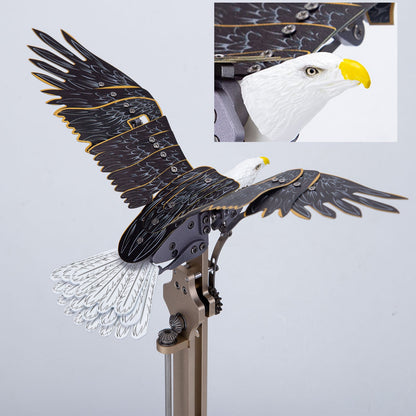 3D Mechanical Bald Eagle Model Kit with Flapping Wings - STEM Educational Sculpture for All Ages 3D Puzzle Model Kit Diyengmod