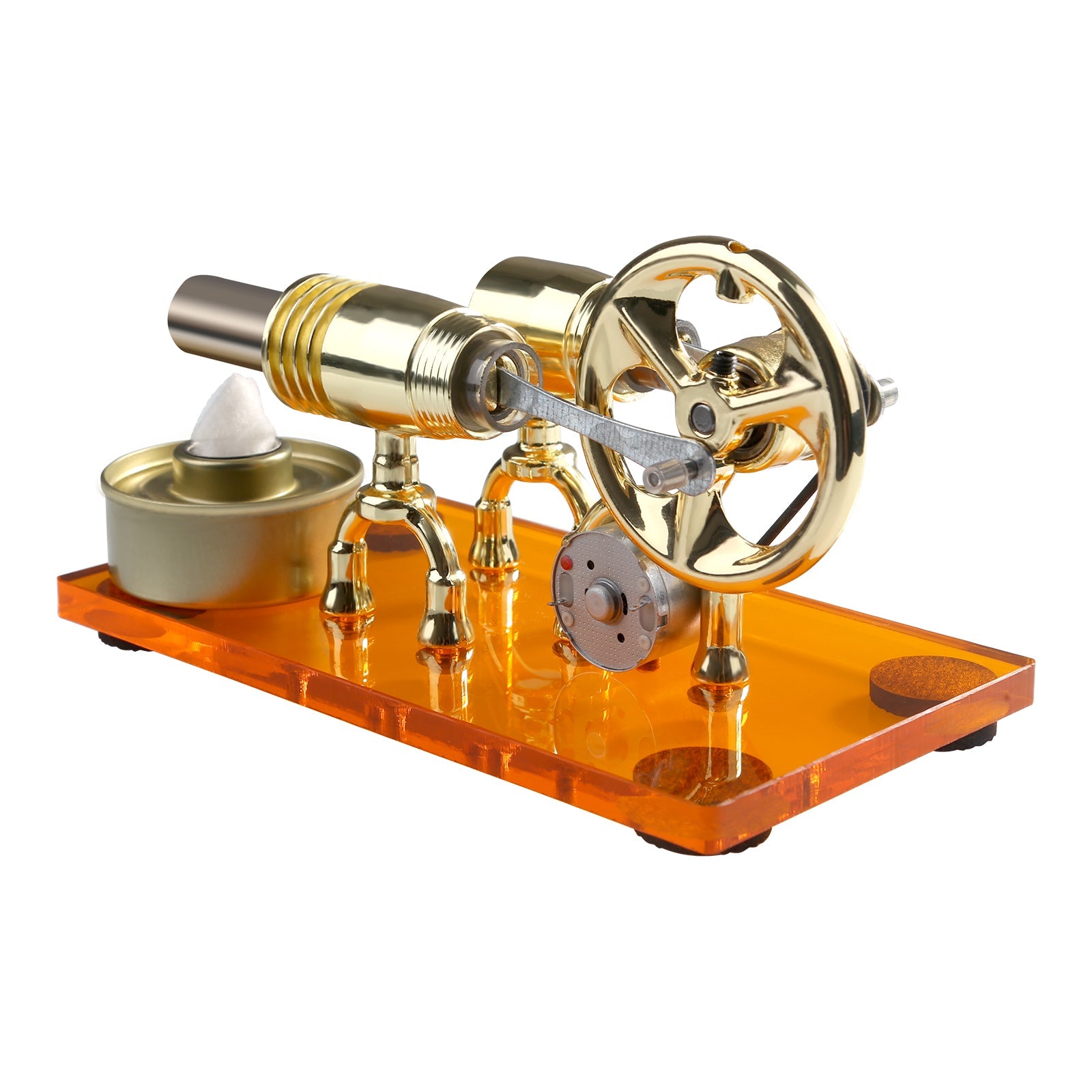 Stirling γ-Shape Hot-Air Engine Model with LED Illumination for Physics Education and Science Experiments Stirling Engine with LED Diyengmod