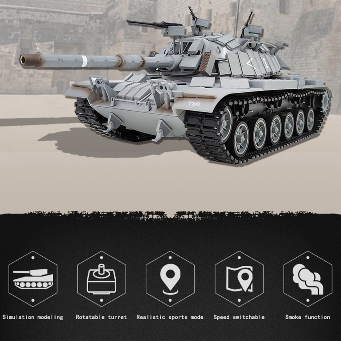 1/16 Scale Remote Control Israeli M60W Magach 3 Military Tank with Infrared Control and Simulation Features RC Car Diyengmod