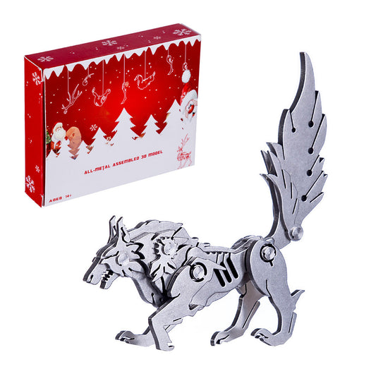 Metal Wolf 3D Puzzle DIY Advent Calendar Kit - Unique Creative Gift 3D Puzzle Model Kit Diyengmod