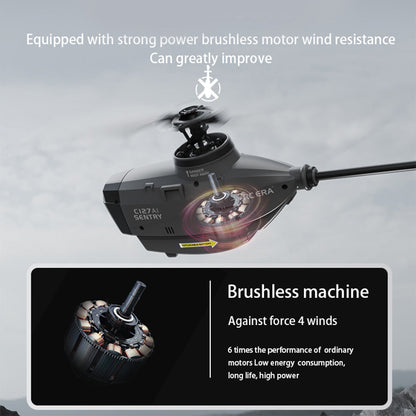 C127AI Brushless RC Helicopter Drone, 2.4G 4CH Scout Model with 1080P Camera (RTF Version/Black) RC Airplane Diyengmod