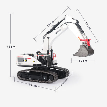 HUINA 1:14 22CH 2.4G Remote Control Alloy Excavator with 4-in-1 Accessories - Construction Vehicle Toy for Kids RC Truck Diyengmod