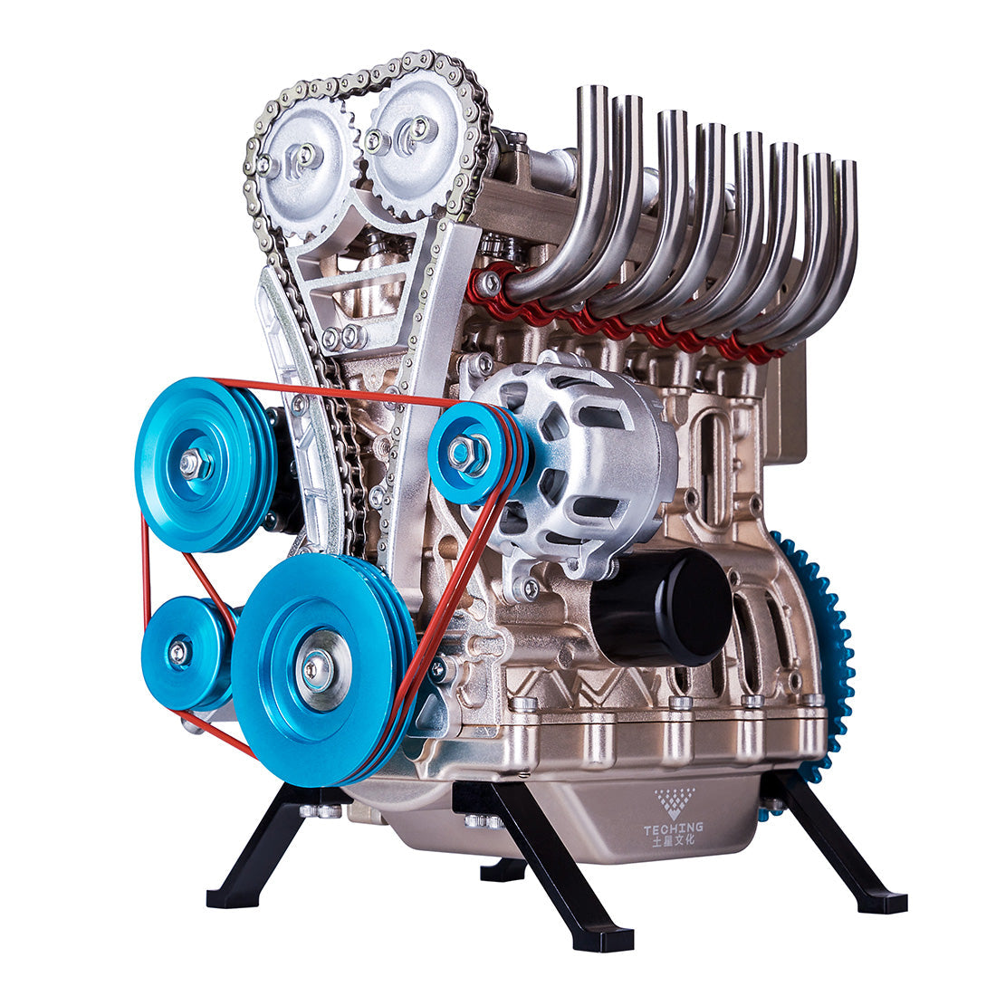 Metal Four-Cylinder Engine Assembly Kit - DIY Electric Car Engine Model DIY Engine Diyengmod