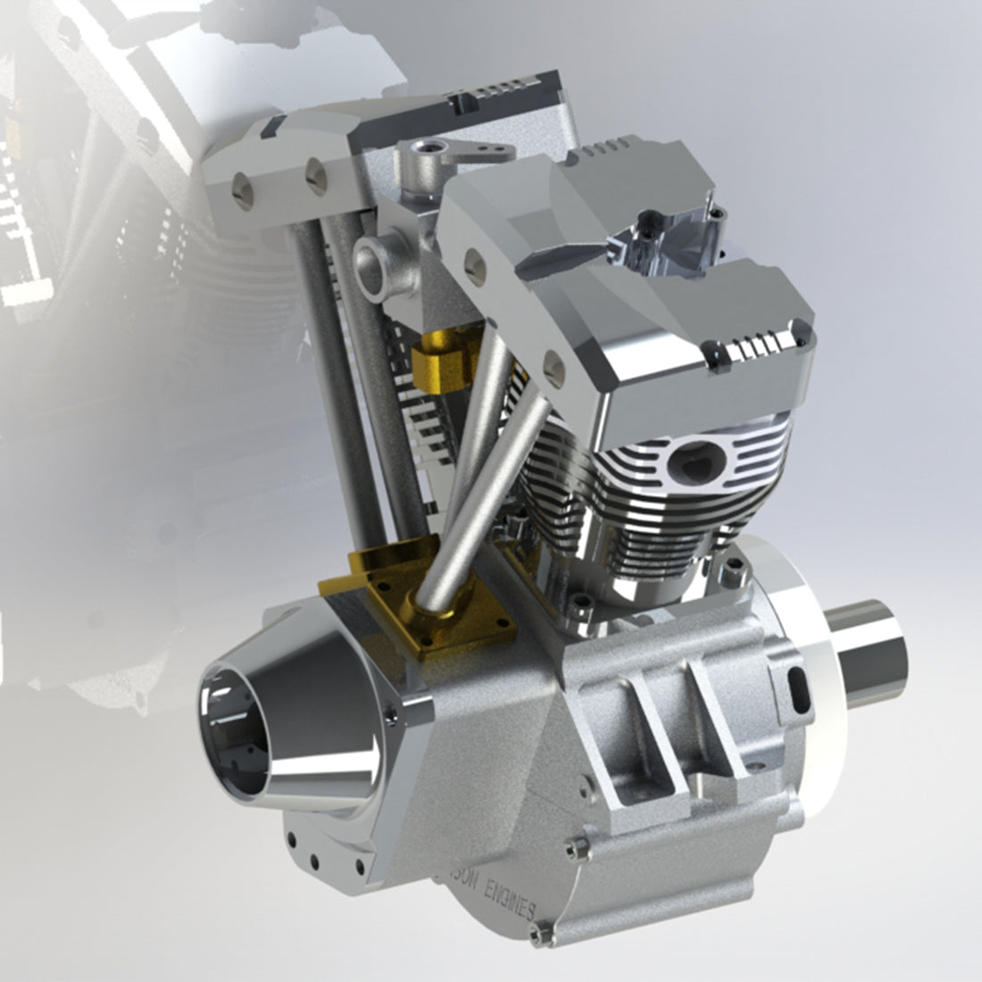 CISON FG-VT157 15.7cc Mini V-Twin Shovelhead Engine - 4-Stroke Air-Cooled Gasoline RC Motorcycle Engine Model RC Engine Diyengmod