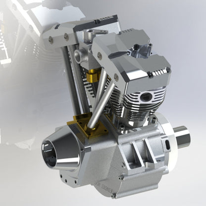 CISON FG-VT157 15.7cc Mini V-Twin Shovelhead Engine - 4-Stroke Air-Cooled Gasoline RC Motorcycle Engine Model RC Engine Diyengmod