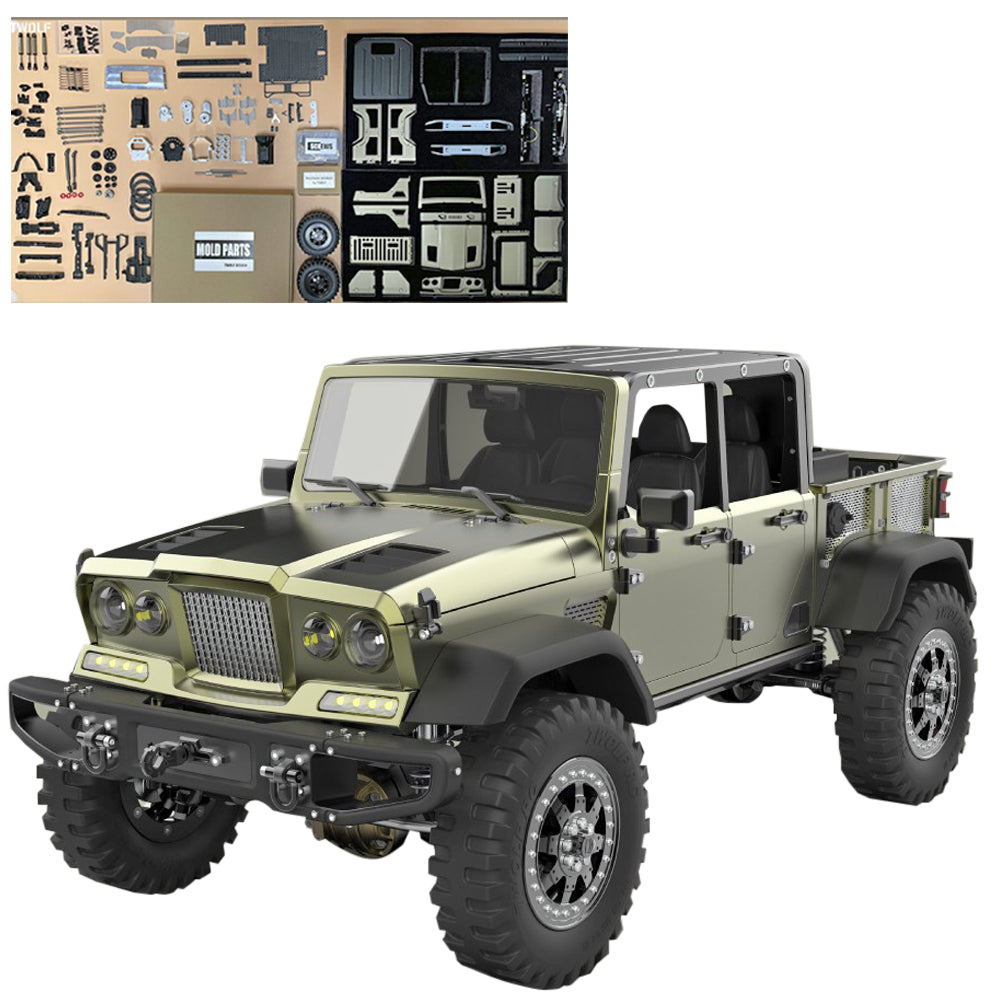 TWOLF TW-715 1:10 Scale V8 Engine Powered 4WD Off-Road Pickup Truck Crawler Kit RC Car Diyengmod