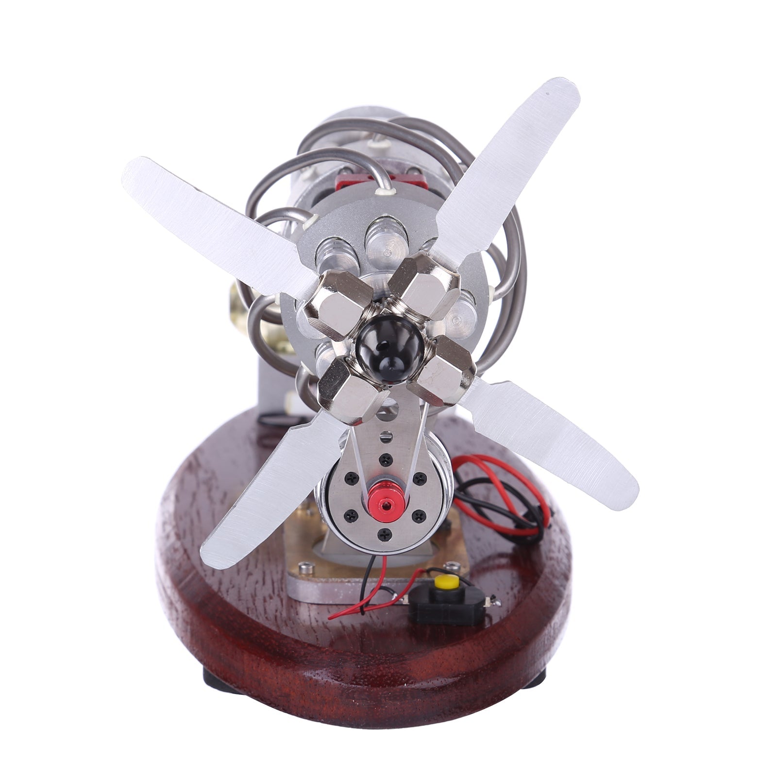 16-Cylinder Swash Plate Stirling Engine Generator with LED Display and Digital Voltage Meter - Educational STEM Model Multi-Cylinder Stirling Engine Diyengmod