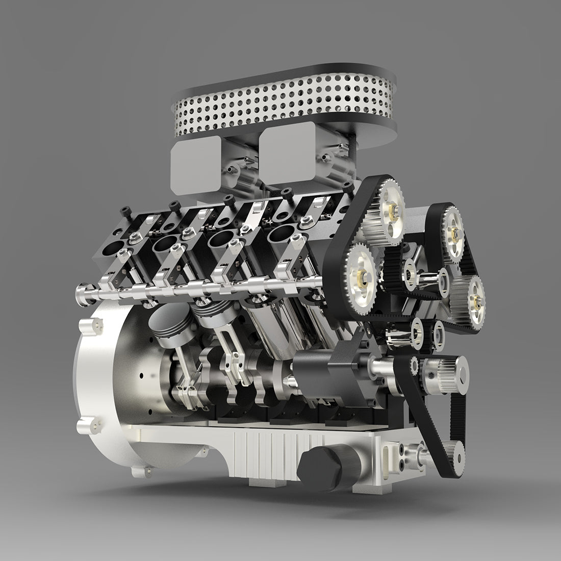 ENJOMOR V8 GS-V8 78CC DOHC Four-Stroke Electric Gasoline Internal Combustion Engine - High-Performance Model V8 Engine Engine Model Diyengmod