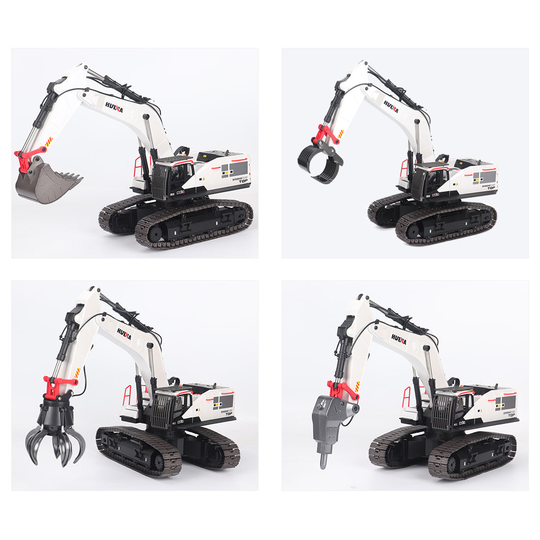 HUINA 1:14 22CH 2.4G Remote Control Alloy Excavator with 4-in-1 Accessories - Construction Vehicle Toy for Kids RC Truck Diyengmod