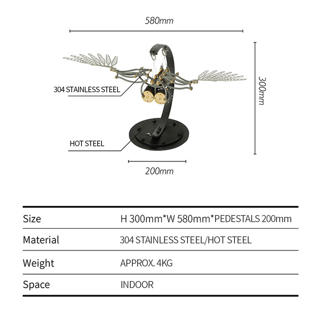 Mechanical 3D Metal Flying Bird Model - Interactive Art for All Ages 3D Puzzle Model Kit Diyengmod