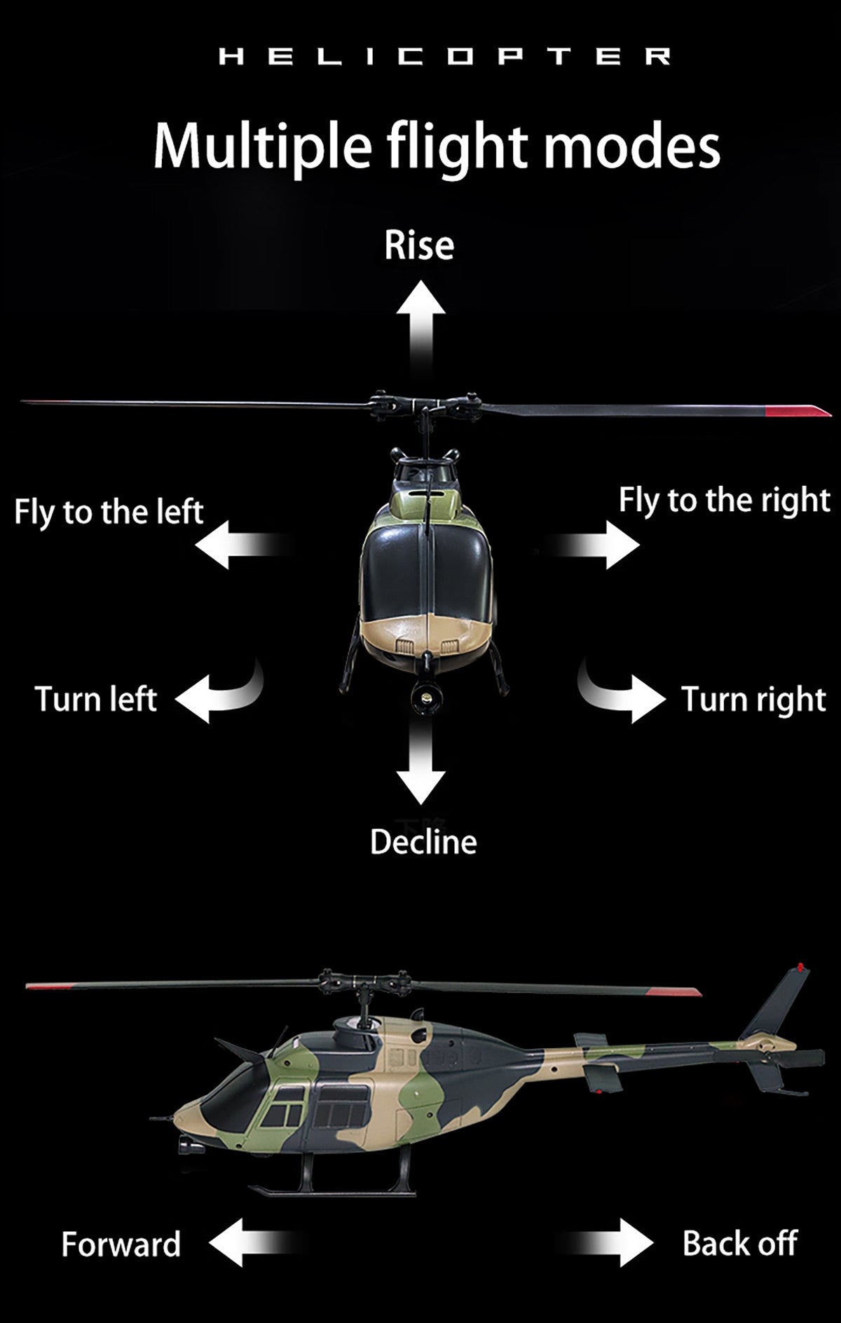 C138 1/33 Scale BELL 206 Flybarless RC Helicopter with Optical Flow Positioning and 6-Channel Control RC Airplane Diyengmod