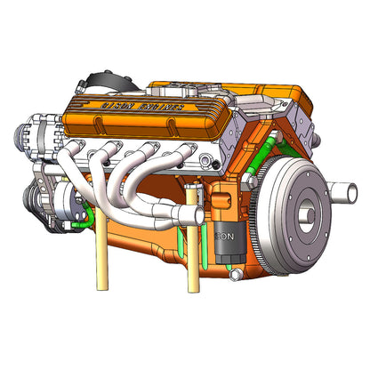 CISON 44CC V8 Engine Model Kit - 1/6 Scale Water-Cooled 4-Stroke Gasoline Engine for RC and Collectors Engine Model Diyengmod