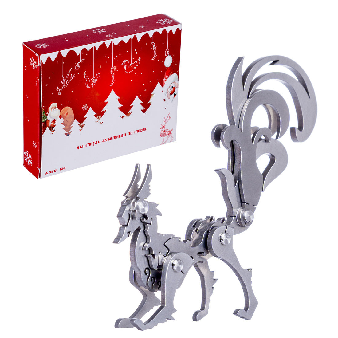 Nine-tailed Fox 3D Metal Puzzle Kit - Create Your Own Advent Calendar - Unique Holiday Gift 3D Puzzle Model Kit Diyengmod