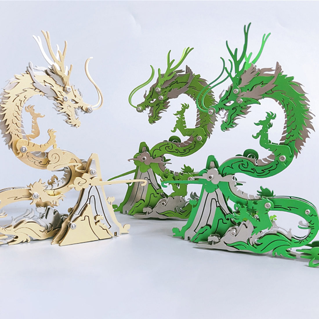 DIY Creative Chinese Dragon Metal Model Kit - 92 Piece Assembly Toy 3D Puzzle Model Kit Diyengmod