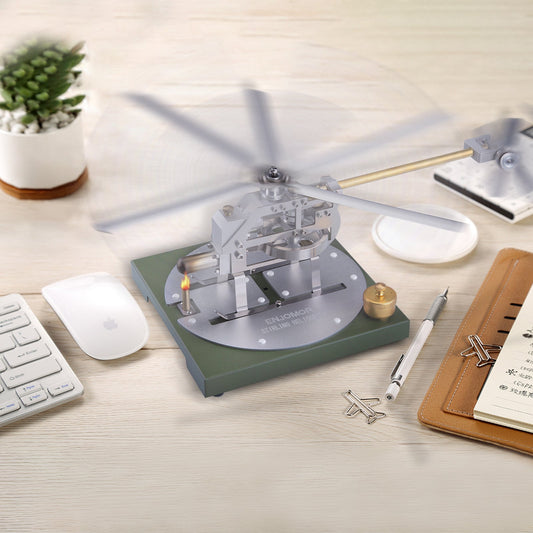 Gamma Stirling Helicopter Model Kit - DIY Educational Toy with Hot Air Engine Assembly Stirling Engine Vehicle Diyengmod