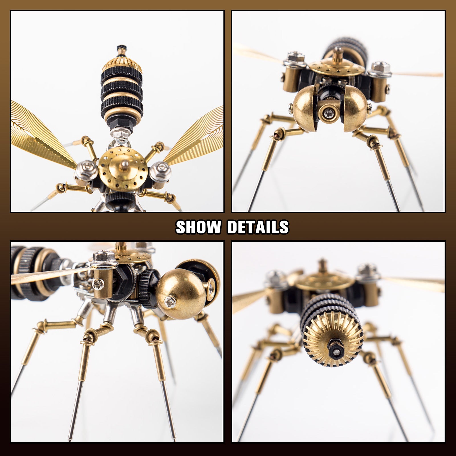 90-Piece Steampunk Bee Metal Model Kit - Unique Mechanical Craft for Home Decoration 3D Puzzle Model Kit Diyengmod