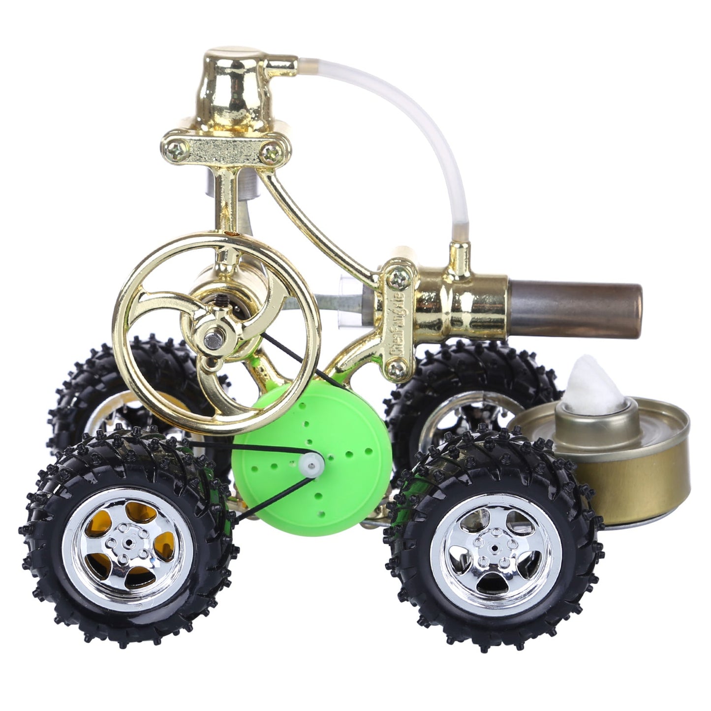 Thermal Power Hybrid Stirling Engine Car Model with LED Lights - DIY Educational Kit Stirling Engine Vehicle Diyengmod