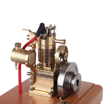 Mini 4-Stroke Gasoline Engine Model with Wooden Base - M16 1.6cc Vertical Air-cooled Single-cylinder Engine Models Diyengmod