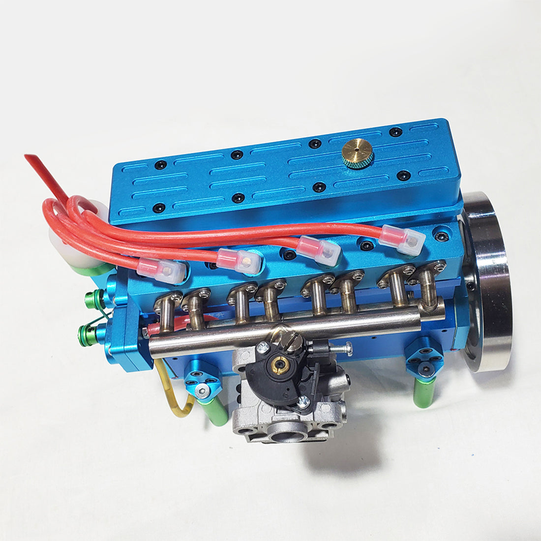 32cc Four-Cylinder Water Cooled Gasoline Engine for 1:5 RC Vehicles - DIY Engineering Model - Blue Engine Models Diyengmod