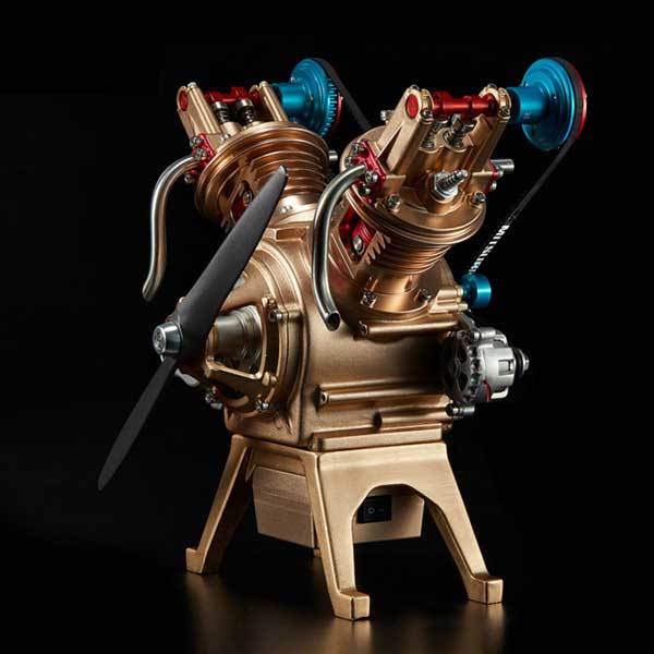 V-Twin Full Metal 2 Cylinder Engine Assembly Kit - 217 Piece Collection Gift Set DIY Engine Diyengmod